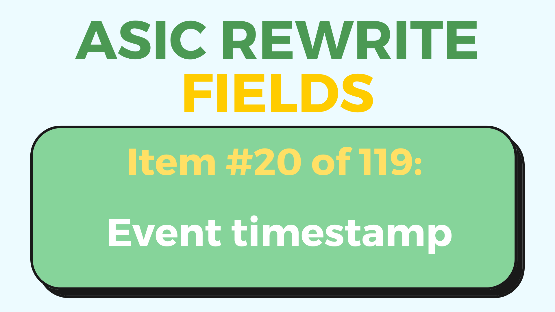 ASIC Rewrite event timestamp