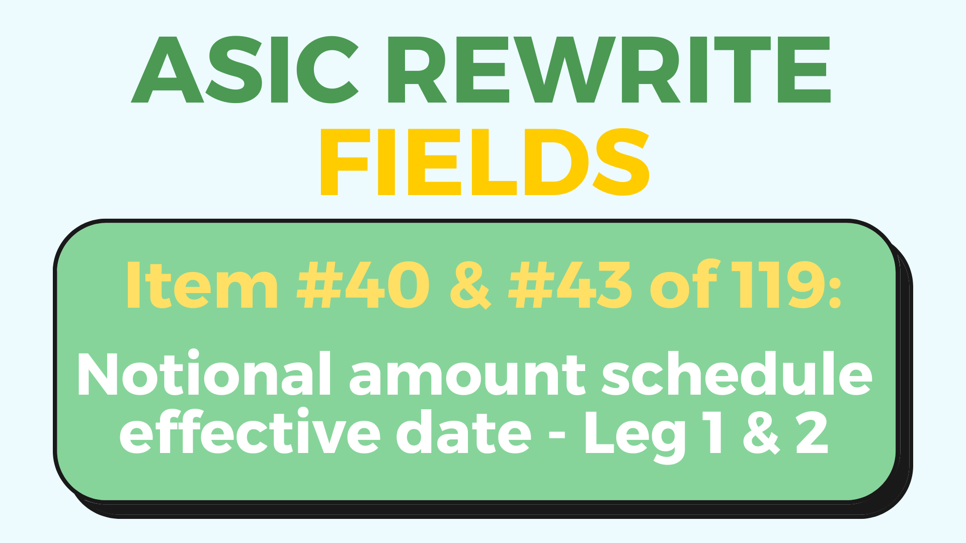 Notional amount schedule effective date leg 1 & 2