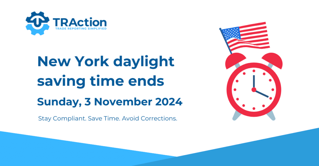 Daylight savings ends in New York Sunday 3 November 2024